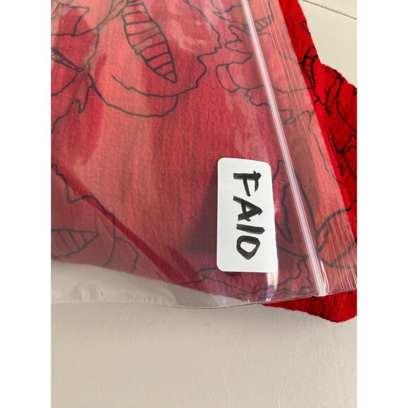 Ali Miles Red Floral Asymmetrical Tunic Top size Small Lagenlook Boho - Picture 11 of 16